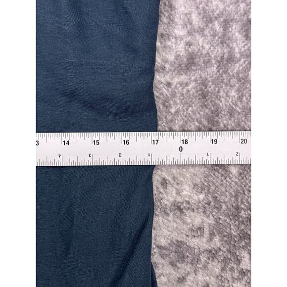 First Rite Dress Large Womens Blue Linen Blend Sleeveless Cross Front Midi - Picture 5 of 8